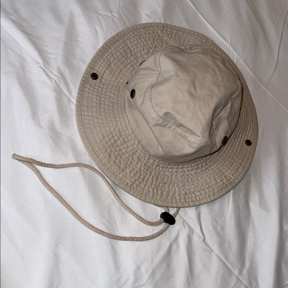 Beige Wide Brim Hat
